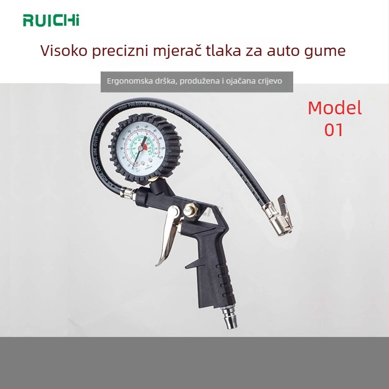 Manometar tlaka u gumama s pumpom, mehanički pokazivač, plastična ručka (raspon tlaka 1-16 psi; točnost 0,01 psi; više jedinica)