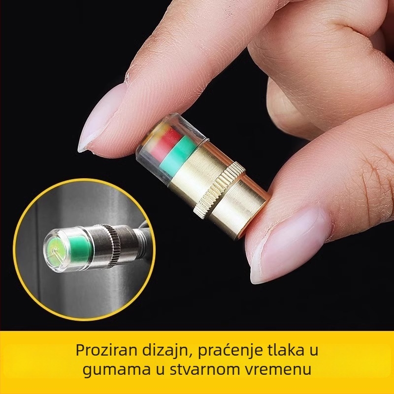 Strength Mjerac tlaka u pneumatikama za automobile i motocikle – Vanjski precizan mjerni uređaj, materijal nehrđajući čelik, cijelo bakreno jezgro, plastično jezgro