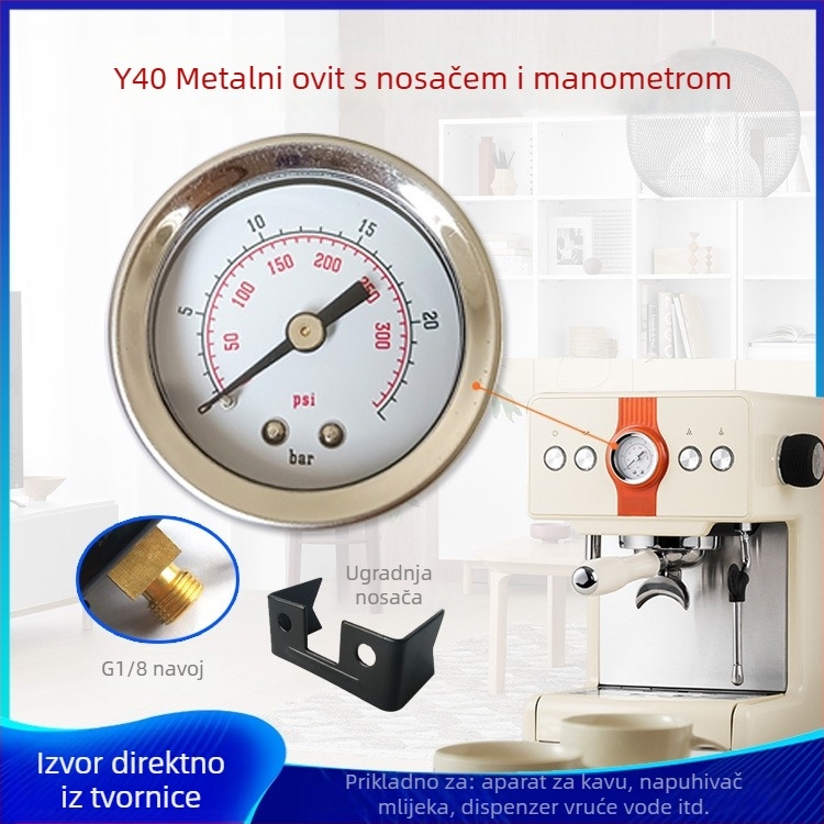 Precizni tlak mjerač s nosačem, G1/8 navoja, raspon 0-2.5, točnost klase 2.5