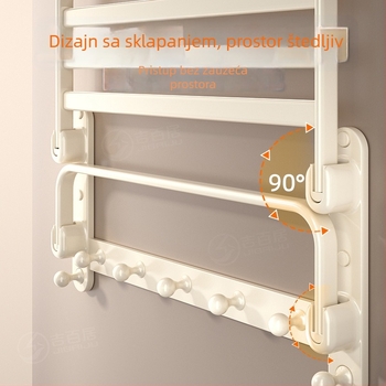 Držač za ručnike od Space aluminija, sklopivi, 1–2 razine, oksidirana površina, nosivost 10–15 kg