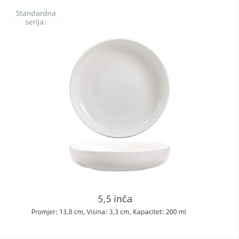 Nest Plate kostna porcelina duboki tanjur, okrugli, nordijski stil, pogodna za mikrovalnu pećnicu