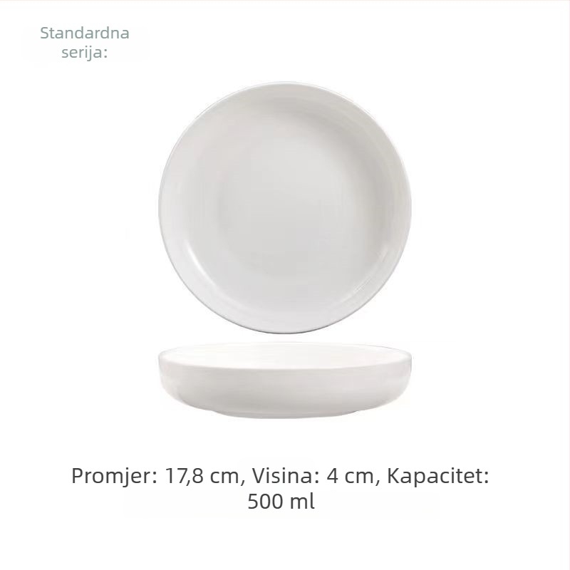 Nest Plate kostna porcelina duboki tanjur, okrugli, nordijski stil, pogodna za mikrovalnu pećnicu