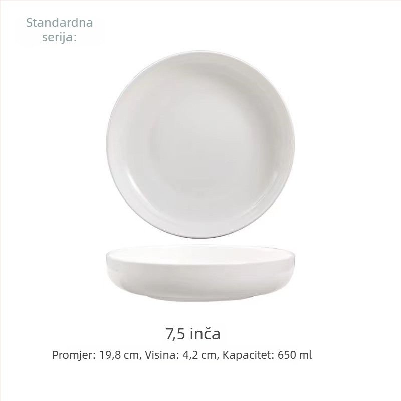 Nest Plate kostna porcelina duboki tanjur, okrugli, nordijski stil, pogodna za mikrovalnu pećnicu