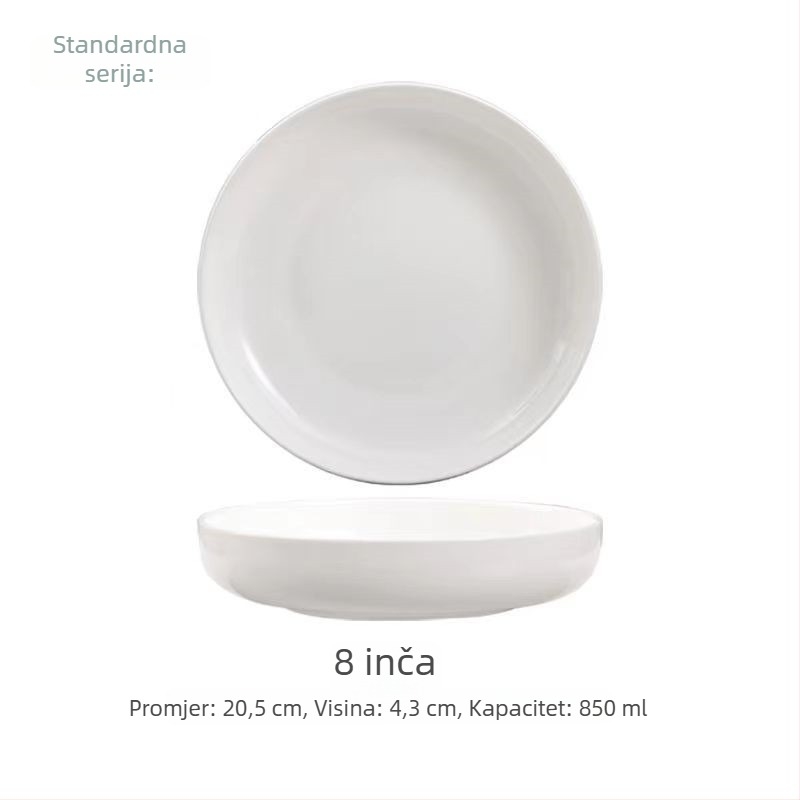 Nest Plate kostna porcelina duboki tanjur, okrugli, nordijski stil, pogodna za mikrovalnu pećnicu