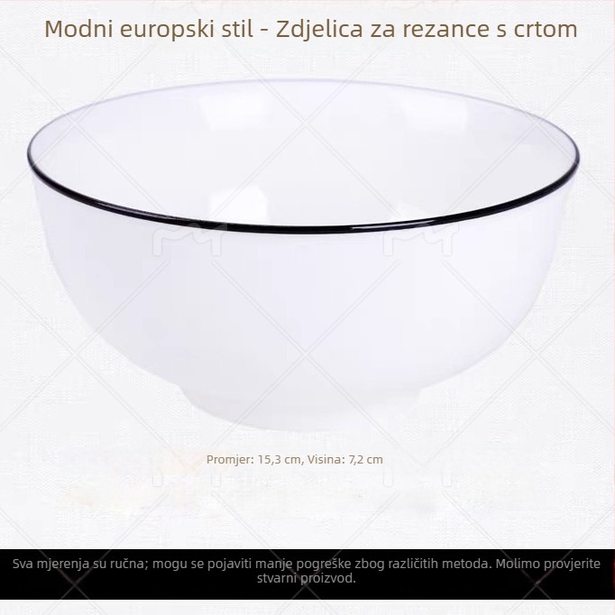 Nordijski stil keramički set posuđa s podglaziranim završetkom – okrugle ploče i zdjelice, otporan na mikrovalnu pećnicu