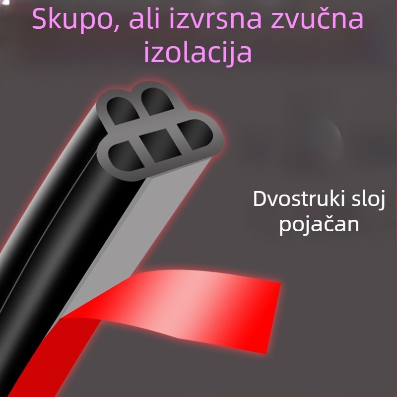Gumeni brtveni pojas vrata automobila – silikon, vodootporan, otporan na prašinu i tih, univerzalni dvostruki sloj