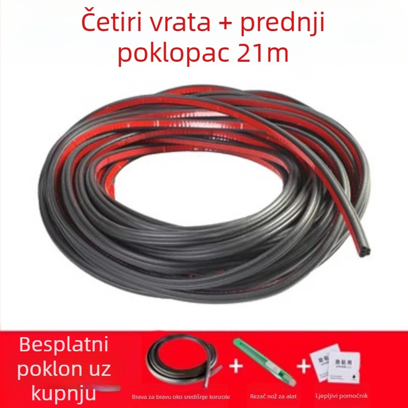 Gumeni brtveni pojas vrata automobila – silikon, vodootporan, otporan na prašinu i tih, univerzalni dvostruki sloj