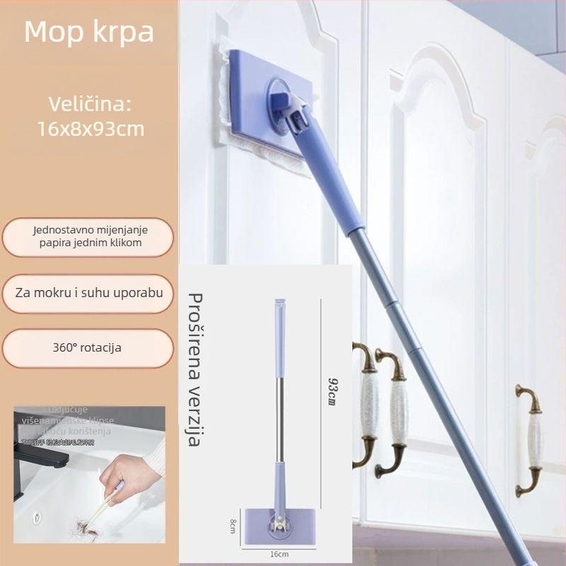 Set mop i kanta – šipka mopova od željeza; otpornost na koroziju razina 10; nosivost >10 kg; postotak odvodnje 50–60%; tip mopа: drugi mopovi