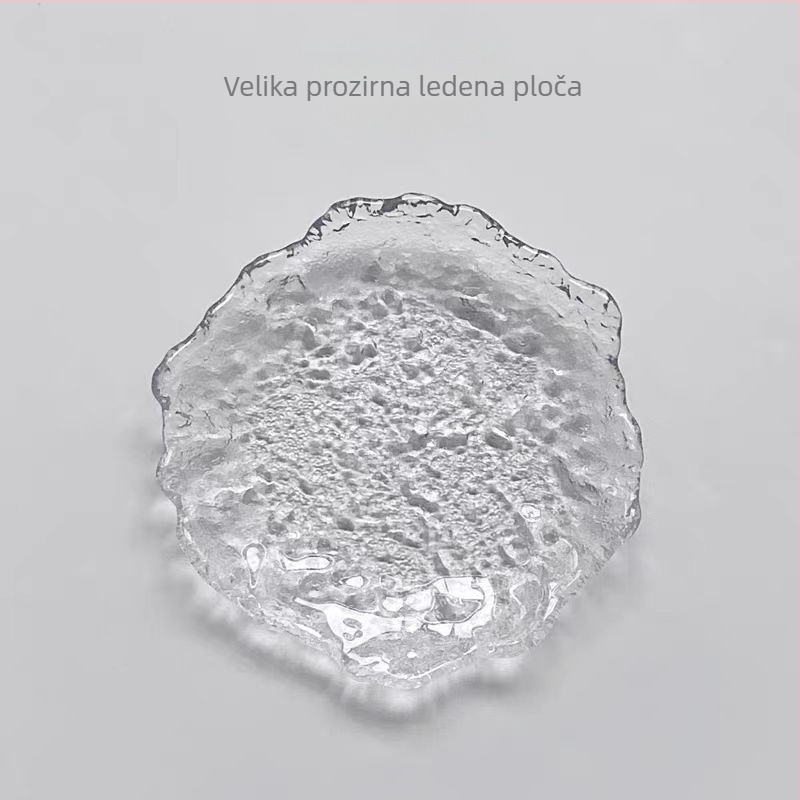 Japanskog stila nepravilnog oblika staklena pločica, površina otporna na toplinu, mikrovalna kompatibilna, tanjur za desert i sushi