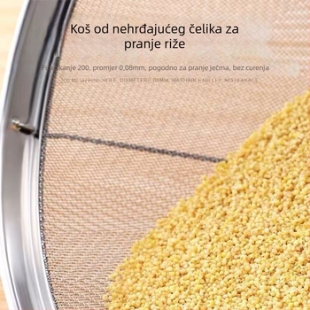 Nehrđajući čelični kružni mrežasti koš za ispiranje riže, sezama i povrća; kućni koš za pranje s regulacijom vode i filtracijom