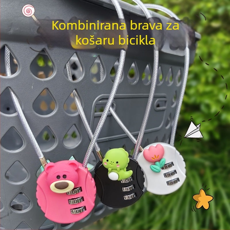 Katanac za košaricu električnog bicikla sa šifrom