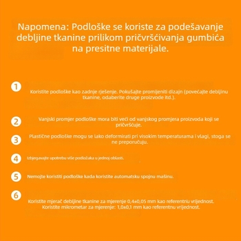 Najlonska gumba s očima i prozirnim plastičnim podloškom – spojni/učvršćivač za kapute i odjeću