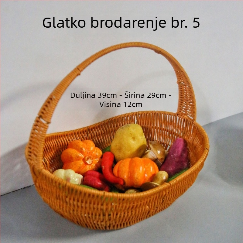 Plastični koš za voće, ručno pleteni, u obliku broda, retro pastoralni stil, luksuz retro.