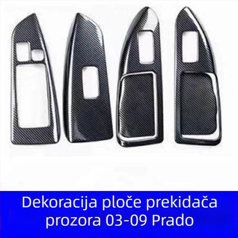Unutarnji panel ručne kvake vrata – nehrđajući čelik; otporan na ogrebotine i habanje; pozicija: panel za prekidač prozora; kompatibilno s Toyota Prado LC120; brend Sphoree