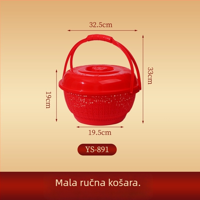 Plastična ručna košara – okruglog oblika, košara za voće, svečani stil, jednostavan stil, Jump marka (Materijal: Plastika; Kategorija: Košara za voće; Stil: Svečani; Tip stila: Jednostavan; Oblik: Okrugli)
