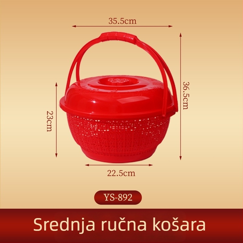Plastična ručna košara – okruglog oblika, košara za voće, svečani stil, jednostavan stil, Jump marka (Materijal: Plastika; Kategorija: Košara za voće; Stil: Svečani; Tip stila: Jednostavan; Oblik: Okrugli)