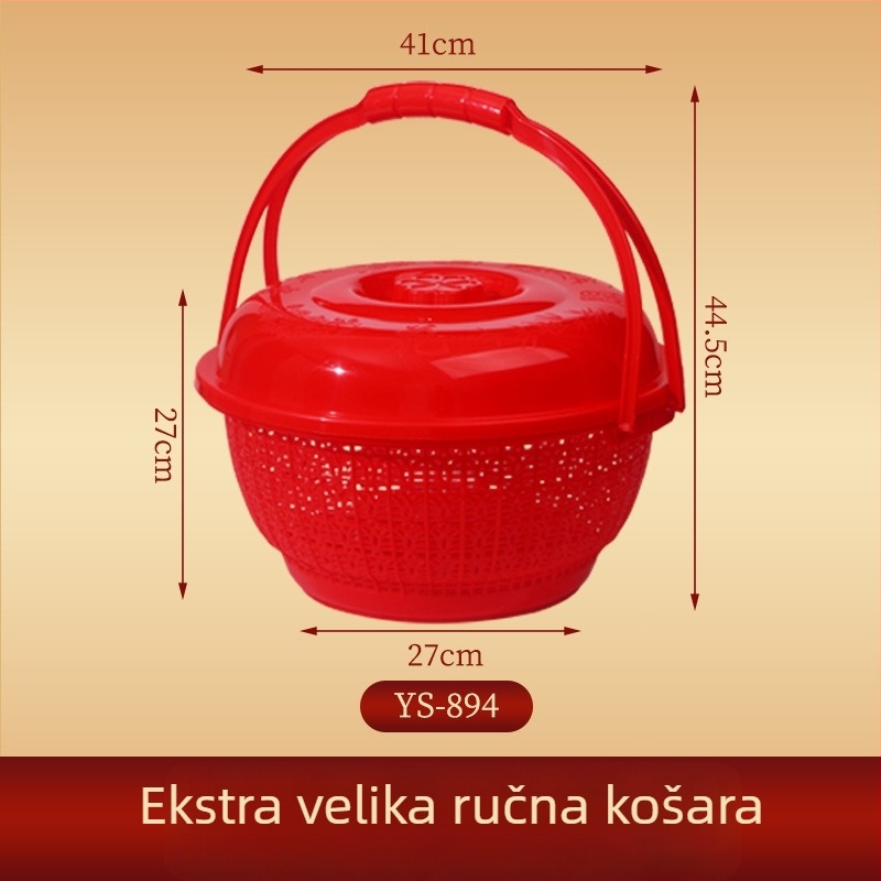 Plastična ručna košara – okruglog oblika, košara za voće, svečani stil, jednostavan stil, Jump marka (Materijal: Plastika; Kategorija: Košara za voće; Stil: Svečani; Tip stila: Jednostavan; Oblik: Okrugli)