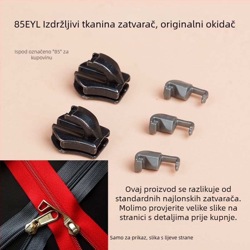 Brava za zatvarač prtljage – Ykks, cinkova legura, stil slonovog trupa, za kuću i torbe, posebni proizvod