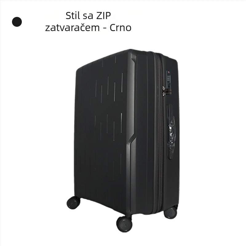 PP kovčeg na kolima, univerzalni kotači, zatvaranje na zip, TSA zaključavanje s kodom, težina 3,15 kg
