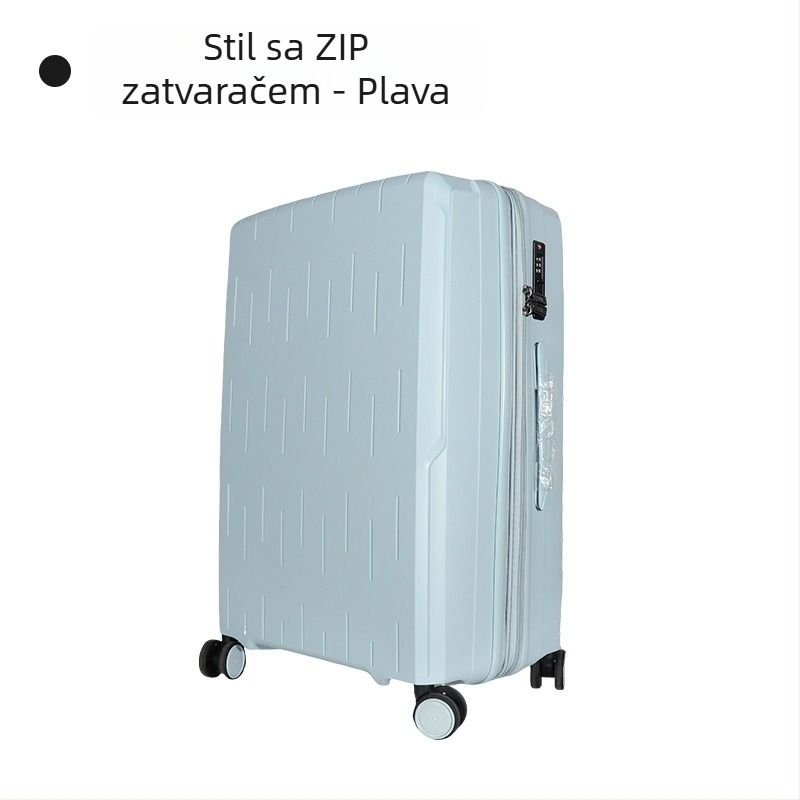 PP kovčeg na kolima, univerzalni kotači, zatvaranje na zip, TSA zaključavanje s kodom, težina 3,15 kg