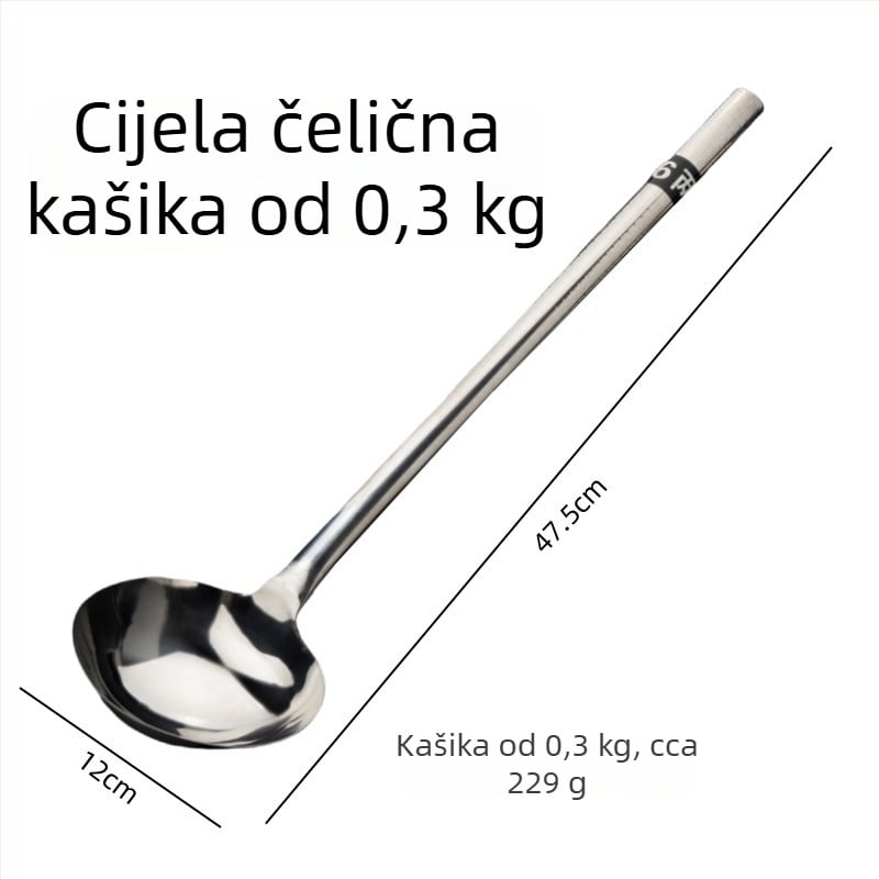 Set žlice i špatule od nehrđajućeg čelika s dugom drškom, dvije komada, nelepive, otporne na visoke temperature