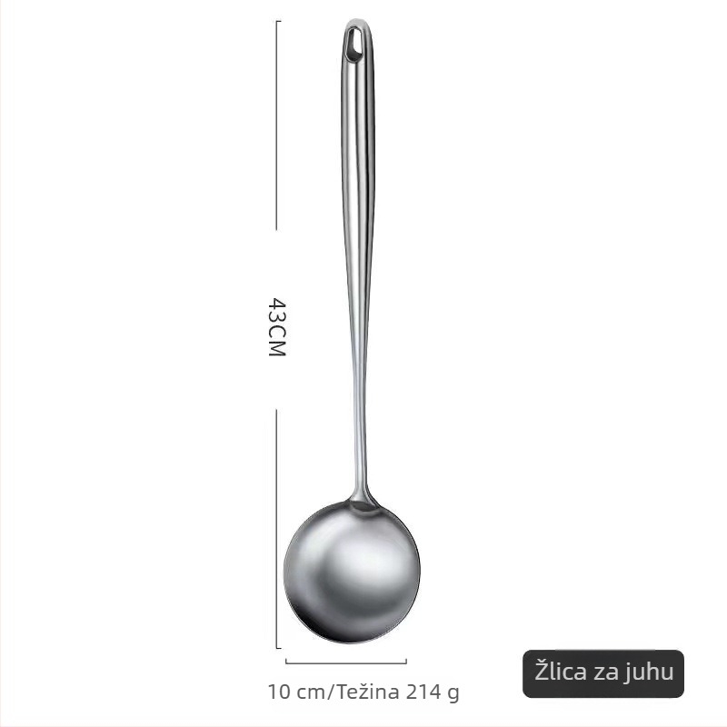 Yifu 304 nehrđajući čelik – set spatule i žlice, četiri kuhinjska alata s dugim prozračnim ručkama protiv opeklina, kompatibilno s nepremazanim posudama, antibakterijski završetak