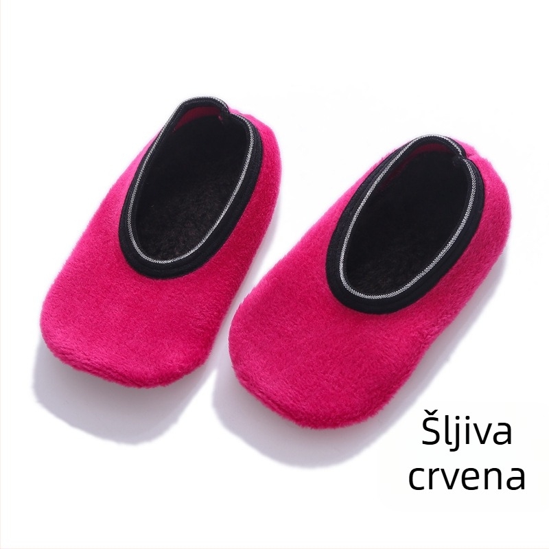 Protuklizne čarape za pod za bebe i djecu, s flis podlogom, debele mekane tabane, pogodne za učenje hodanja, proljeće-jesen-zima, unisex