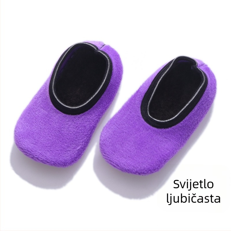 Protuklizne čarape za pod za bebe i djecu, s flis podlogom, debele mekane tabane, pogodne za učenje hodanja, proljeće-jesen-zima, unisex