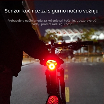 Zadnja svjetiljka za bicikl s pametnim senzorom, svjetlo za kočenje, punjiva, kompatibilna s planinskim i cestovnim biciklima te dječjim balansnim biciklima — Magic Knight / DemonKnights