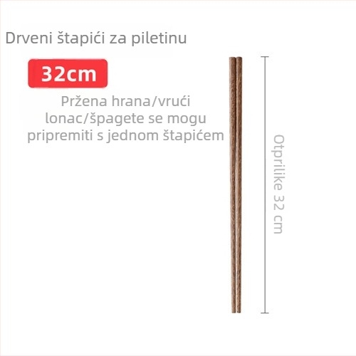 Drveni set špatula i žlica s dugim držalom za posude otporne na prianjanje, s tiskanim logom i mogućnošću prilagodbe