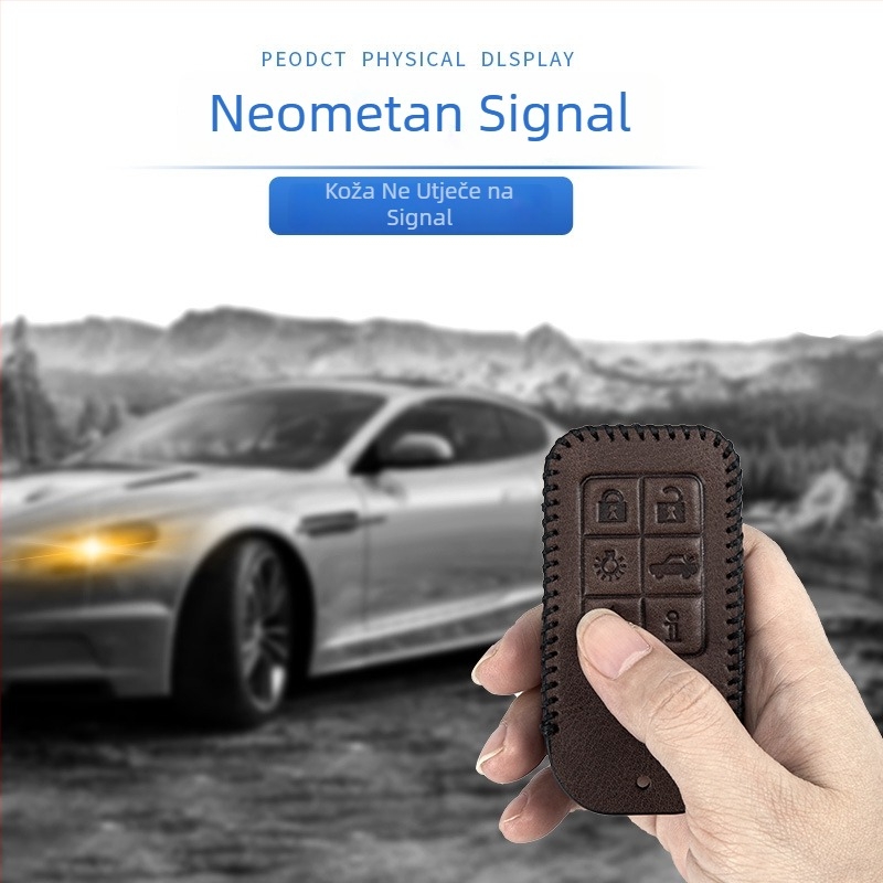 Volvo kožna futrola za ključ, teleća koža, retro stil, prilagodljivo