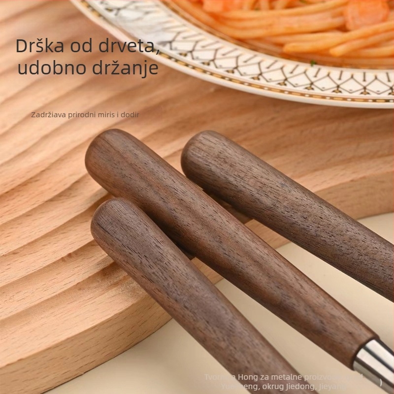 Set pribora (nož, vilica, žlica) od 304 nerđajućeg čelika, ogledni završni sloj, ručno izrađeno, retro stil blag luksuza