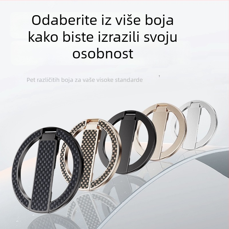 Magnetski držač za telefon s prstenom, N52 aluminijska legura, stolni držač, izdržljiv, lagan