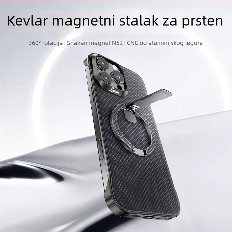 Magnetski držač za telefon s prstenom, N52 aluminijska legura, stolni držač, izdržljiv, lagan
