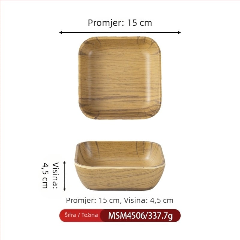 Ovalni duboki tanjur od melamina, nordični stil, jednobojna površina s podglazurnim završetkom, mogućnost ispisa logotipa i prilagodbe, pogodan za hotele i catering, nije pogodan za mikrovalnu