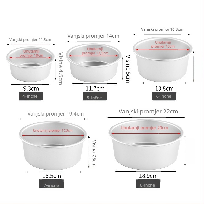 Kalup za Basque kolač – okrugli, aluminijska legura, za pečenje, moderni jednostavni stil (aluminijska legura; okrugli; za pečenje)
