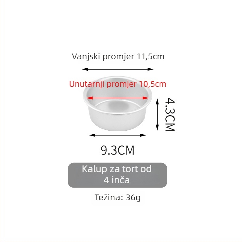 Kalup za Basque kolač – okrugli, aluminijska legura, za pečenje, moderni jednostavni stil (aluminijska legura; okrugli; za pečenje)