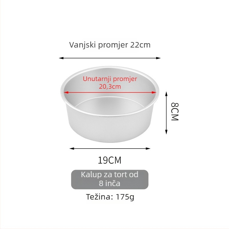 Kalup za Basque kolač – okrugli, aluminijska legura, za pečenje, moderni jednostavni stil (aluminijska legura; okrugli; za pečenje)