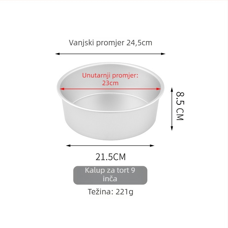 Kalup za Basque kolač – okrugli, aluminijska legura, za pečenje, moderni jednostavni stil (aluminijska legura; okrugli; za pečenje)