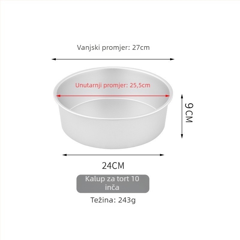 Kalup za Basque kolač – okrugli, aluminijska legura, za pečenje, moderni jednostavni stil (aluminijska legura; okrugli; za pečenje)