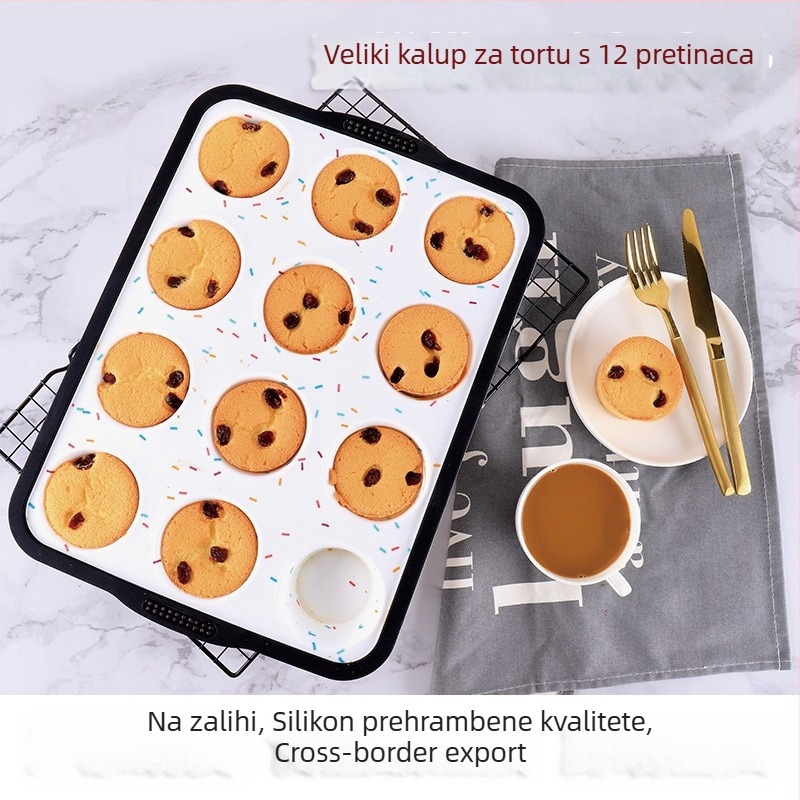 Na skladištu: Silikonski kalup za kolače, prehrambene kvalitete, 6-dijelni set za pećnicu, s šarenim točkicama