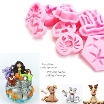 Silicone kalup za pečenje s motivom sirene i morskih životinja za fondant i čokoladu – nepravilnog oblika; pogodan za ukrašavanje torti, sapuna i sladoleda