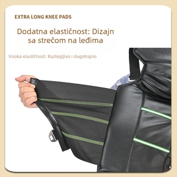 Dugi koljeni štitnici za biciklizam i motocikle, koža i vuna, otporni na vjetar i hladnoću