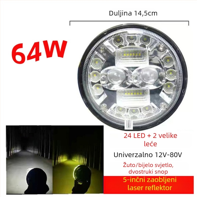 LED far automobila (78W, 12-80V, 12000 lm, 6000-6500K)