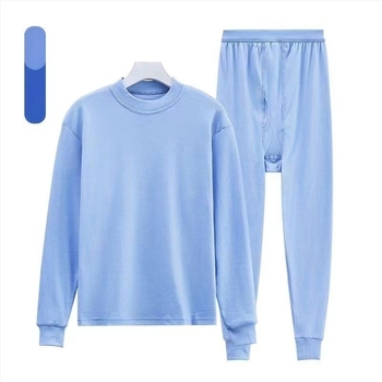 Muški termo set od 100% pamuka, dvodijelni, visok pojas, srednja toplina, srednja debljina