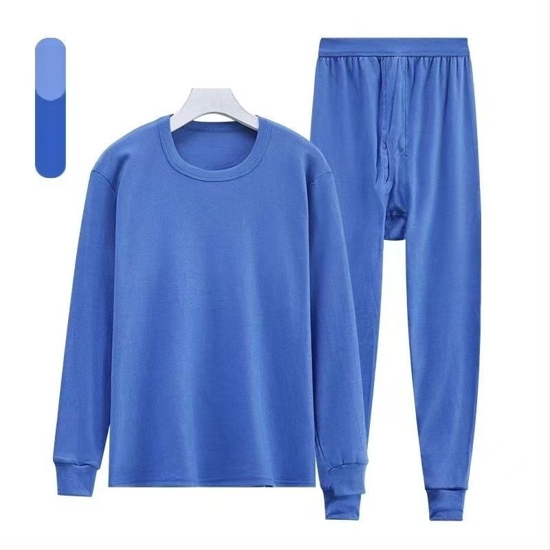 Muški termo set od 100% pamuka, dvodijelni, visok pojas, srednja toplina, srednja debljina