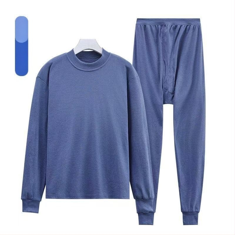 Muški termo set od 100% pamuka, dvodijelni, visok pojas, srednja toplina, srednja debljina