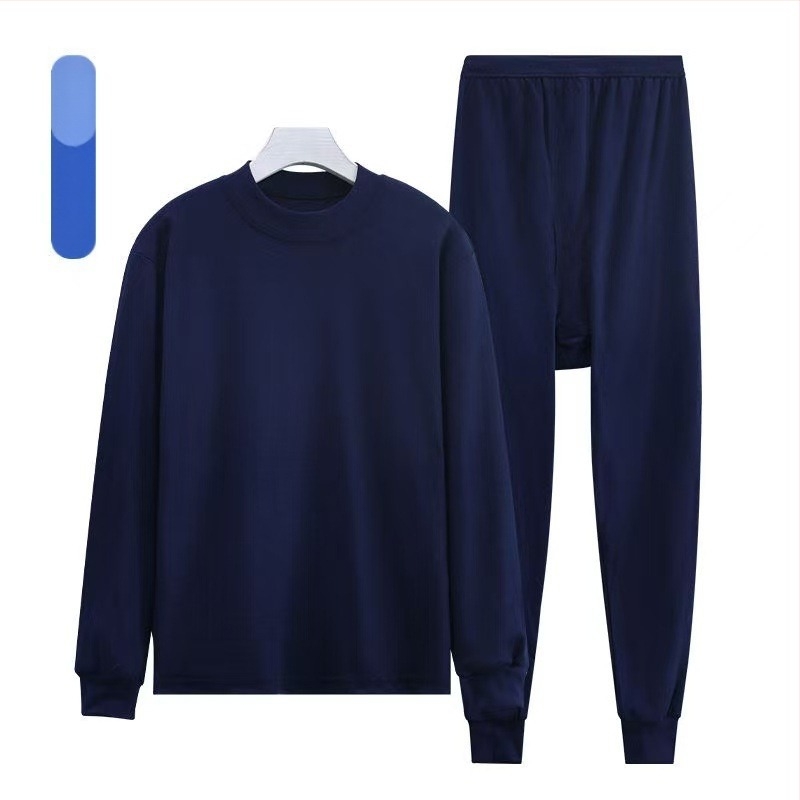 Muški termo set od 100% pamuka, dvodijelni, visok pojas, srednja toplina, srednja debljina