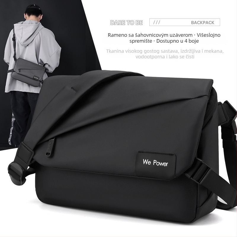 Muška crossbody torba u uličenom stilu, najlon, vodootporna, ultralaka, može podnijeti 11-inčni prijenosnik