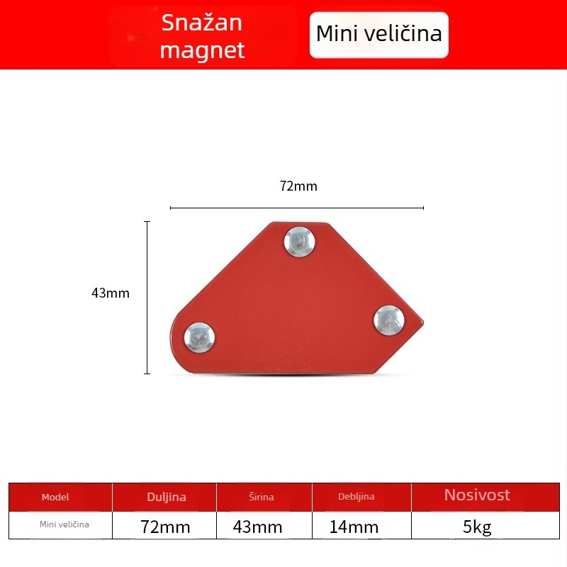 Magnetski držač za zavarivanje s 90° višestrukim kutem i magnetskim lokatorom